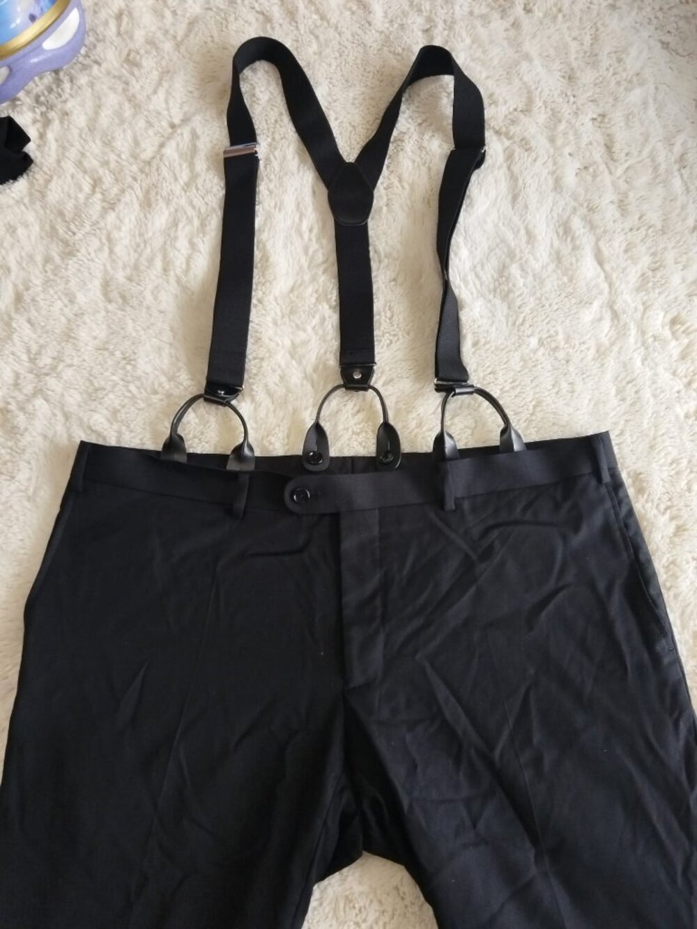 Indochino Custom Black Dress Trousers & Matching Suspenders Set